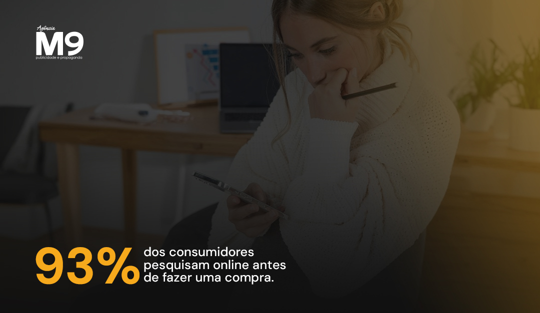 93% dos consumidores pesquisam online antes de fazer uma compra